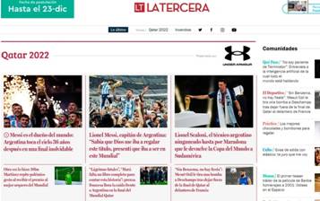 El diario La Tercera, de Chile, sostiene que 'Messi es el dueño del mundo'.