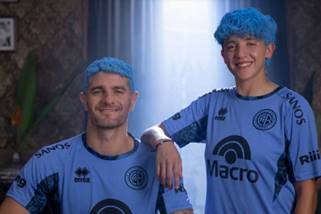 La nueva camiseta de Belgrano, con alusión al 'Potro' Rodrigo. (Prensa Belgrano)